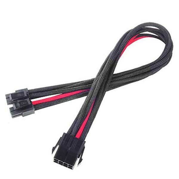 Silverstone 8 Pin 300 mm Power Cable Extender - Black with Red PP07-EPS8BR